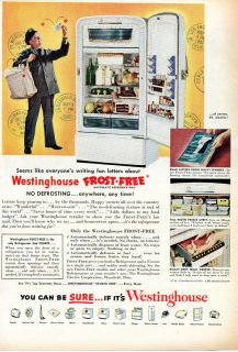 1951 Westinghouse Frost Free Refrigerator Mail Carrier Ad Mansfield 