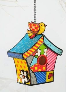   BRITTO BIRDHOUSE Garden Decor DAISY Bird POP ART Accent Decoration