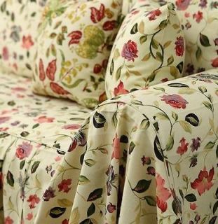 VINTAGE ROSES THROW COTTON COUCH/LOVESEAT COVER SC 10