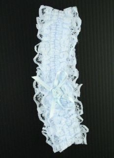   Bow Design Elasticated Garter Blue Ivory or White Wedding Bridal
