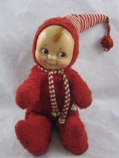 Vintage Kewpie Doll Vinyl Face Stuffed Plush Knickerbocker Rosie O 