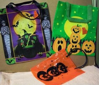   Party Supplies 3 large Pumpkin Children TRICK or TREAT BAGS
