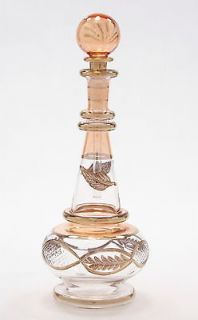Egyptian Perfume Bottles   Genie Bottle   Blown Glass   Gold Trim 