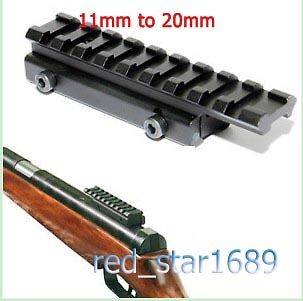 Dovetail Rail Mount Extension 11mm to 20mm Weaver Adapter Huting*