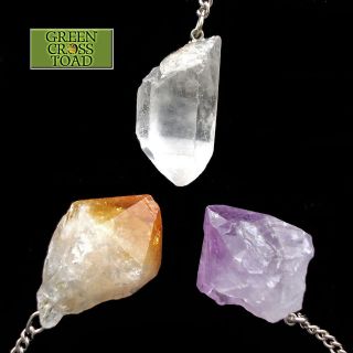 Natural Raw Crystal Gemstone Point Dowsing Pendulum Scrying Divination 