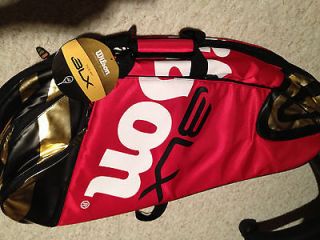 Brand New Wilson BLX Tour Issue Super 6 racket Bag red Pro style Roger 