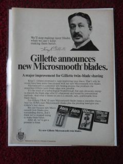 1979 Print Ad Gillette Microsmooth Shaving Razor Blades Atra & Trac II