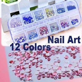   Color Teardrop Nail Art Rhinestones Deco Glitters Gems 12 Colors New