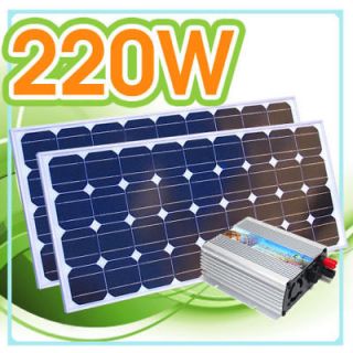   Tie Inverter + 12 V 220 W Mono Solar Panel System (2x Above 100 W