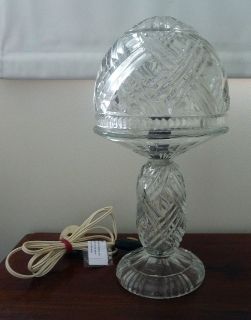 GORGEOUS VINTAGE CUT GLASS TABLE LAMP~MADE IN CZECHOSLOVAKIA​~TALL 