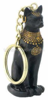 Egyptian Goddess Bast Bastet Hand finished Cat Key Chain #1971