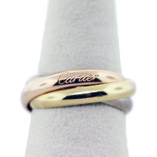 Pre Owned Cartier 18K Tricolor Gold Trinity Ring