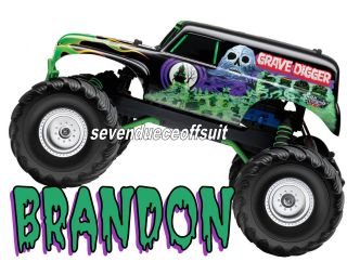 GRAVE DIGGER MONSTER JAM TRUCK PERSONALIZED T SHIRT BIRTHDAY PRESENT 