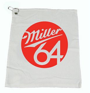 MILLER 64 Beer Bar Golf Fishing Hand COTTON WHITE Towel 16X25 NEW