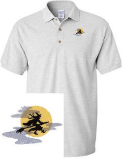 WITCH & MOON HOLIDAY GOLF EMBROIDERED EMBROIDERY POLO SHIRT