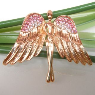 Sermons Angel Wings 18K Gold plated Swarovski Crystal Pin Brooch 