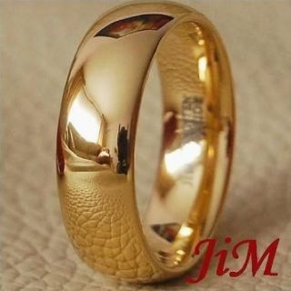 Gold Tungsten Ring Mens & Womens Classic Wedding Band Anniversary Size 