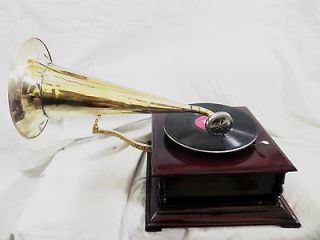 ANTIQUE GRAMOPHONE PHONOGRAPH BRASS HORN WITCH HAT HORN 99