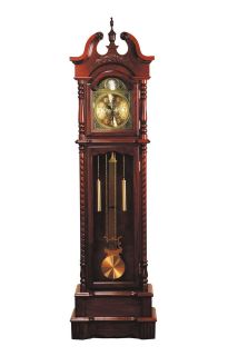 Modern Contemporary Dark Walnut Finish Grandfather Clock ZAC01431