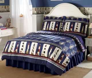 Lighthouse Reversible Stripes Comforter Bedding