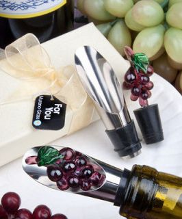 75 Murano Glass Grape Wine Bottle Stopper And Pourer Wedding Favor 