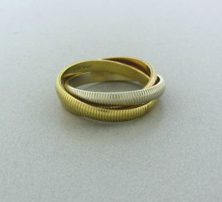 VINTAGE CARTIER TRINITY 18K GOLD THREE BAND RING