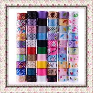   mixed 60 style wholesale colorful satin grosgrain ribbon Lot