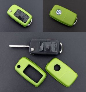 Green VW SEAT SKODA Remote Flip Key Cover Case Skin Shell Cap Fob 