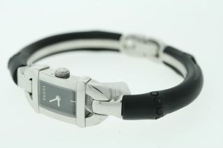   Gucci 6800 L Series Black Dial Black Bamboo Strap Bracelet Watch