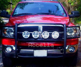 FOUR 7 Inch Off Road Brush Guard Grille Bull Bar 4x4 Driving Lights w 