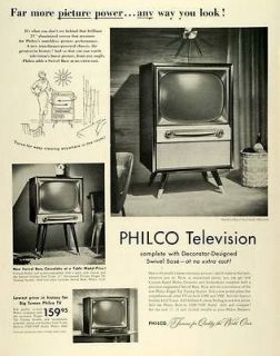   Television Swivel Base Consolette Table Model Antique Appliances