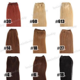 Remy 100% Human Hair Straight Weaving Weft Extensions 16 18 20 22 