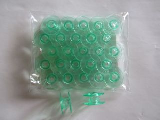 25 Green Sewing Machine Viking Husqvarna Plastic Spool Bobbins