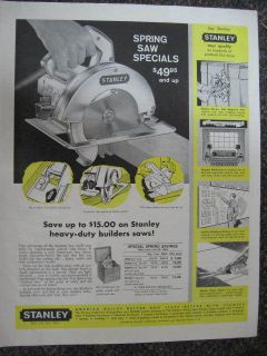 1960 Stanley Power Tools Ad Skill Saw and others