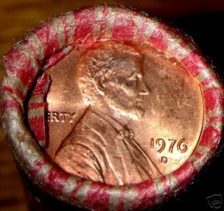 1976 D BU LINCOLN CENT ROLL BRILLIANT UNCIRCULATED