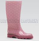 GUCCI pink rubber Freesia Rose EDIMBURG GG rainboots Flat boots NIB 