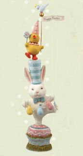 HAPPY EASTER STACK Bunny & Chick Figurine Greg Guedel Bethany Lowe NEW