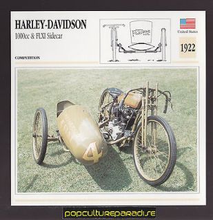   HARLEY DAVIDSON 1000cc & FLXI SIDECAR Bike MOTORCYCLE ATLAS PHOTO CARD
