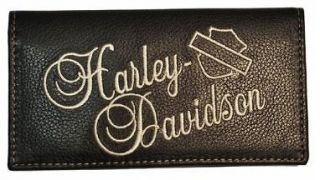 HARLEY DAVIDSON® LEATHER EMBROIDERED CHECKBOOK COVER FC806H 8 NEW