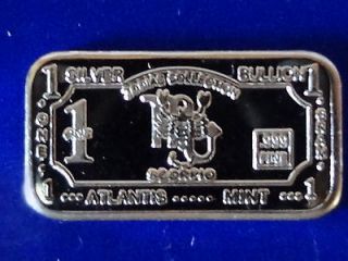 50 X 1 gram silver SCORPIO zodiac/sign bullion bars .999 fine/pure 