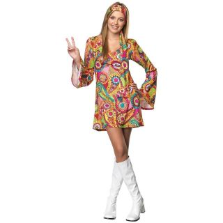   Chick Teen Junior Preteen Tween 1960s Flower Child Halloween Costume