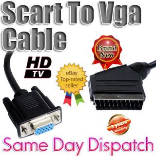 Scart 20 Pin to VGA Female HDTV DVD Player PC Cable Lead 1M 1.2M 1.5M 