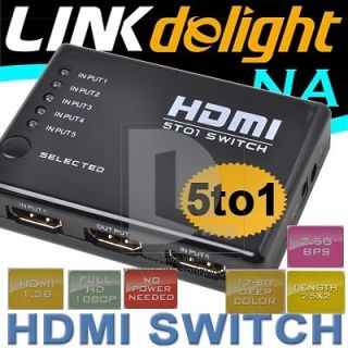 Port Mini HDMI Splitter Switch Switcher Box Selector +Remote Control 