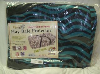Hay Bale Bag Protector Carrier Tote Travel Waterproof Zebra Teal Blue 