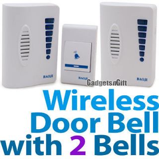 Wireless Door Bell 2 Chimes 1 Remote Control Receiver 32 Melodies LED 