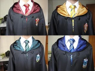 Harry Potter Adult Gryffindor/Slytherin/Hufflepuff/Ravenclaw RobeCloak 