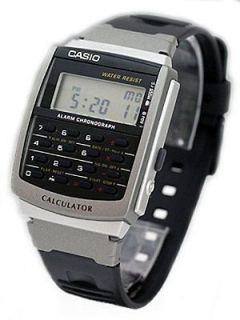 NEW Casio Dual Time Calculator Black Rubber Mens Kids Watch Alarm 