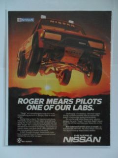1985 Print Ad Nissan Datsun RACING Pickup Truck Roger Mears Pilots