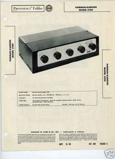 Harman Kardon C100 Equalizer Amplifier Photofact
