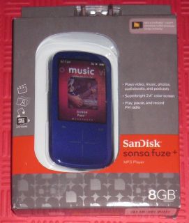 SanDisk Sansa Fuze+ SDMX20R PURPLE 8 GB  Player Latest Model FREE 